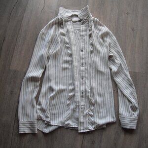 Anne Taylor Loft Blouse Small Petite Office Button Down